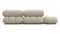 Belia - Belia Open End Sofa, Left, Eggshell Vegan Suede