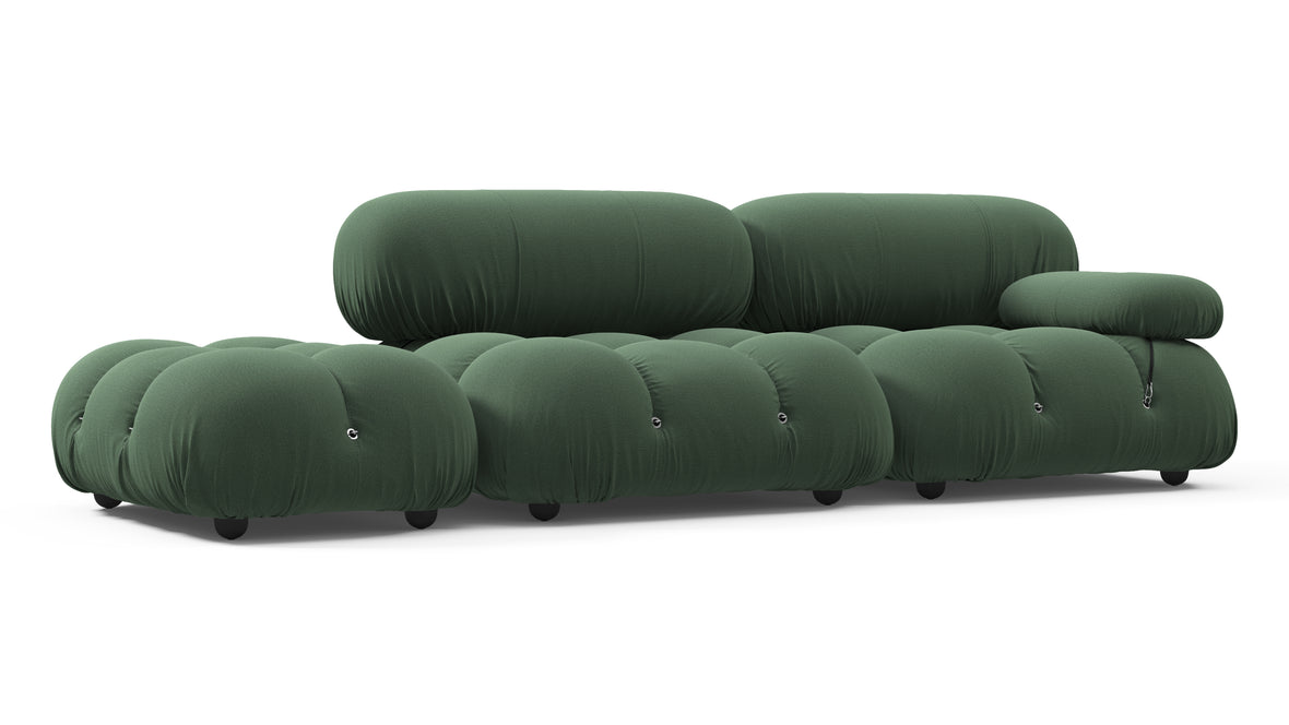 Belia - Belia Open End Sofa, Left, Evergreen Brushed Weave