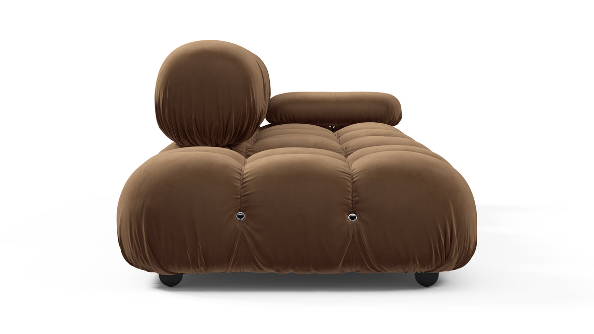 Belia - Belia Open End Sofa, Left, Mocha Velvet