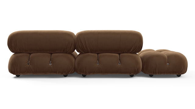 Belia - Belia Open End Sofa, Left, Mocha Velvet