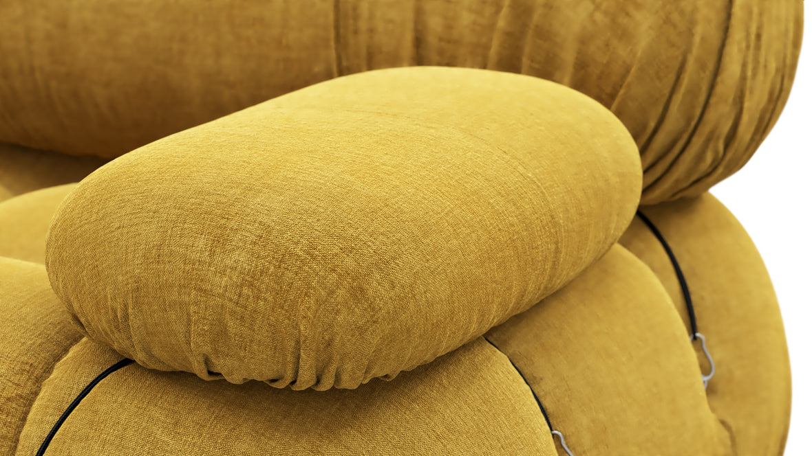 Belia - Belia Open End Sofa, Left, Mustard Yellow Chenille