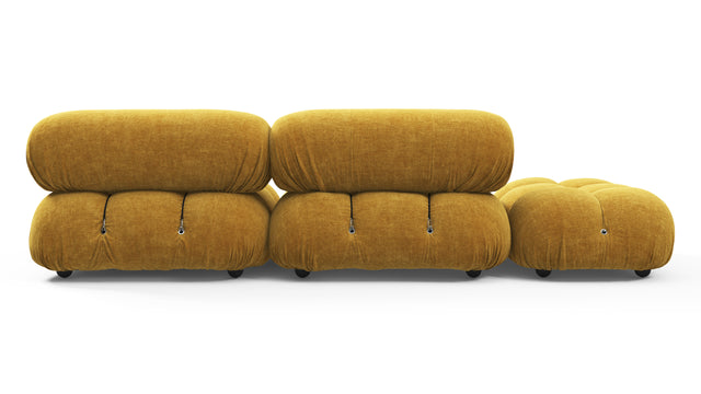 Belia - Belia Open End Sofa, Left, Mustard Yellow Chenille