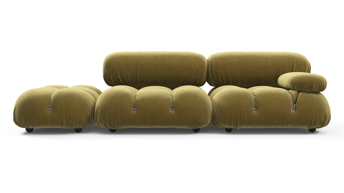 Bellini Sofa - Mario Bellini Open End Sofa, Left, Olive Gold Velvet