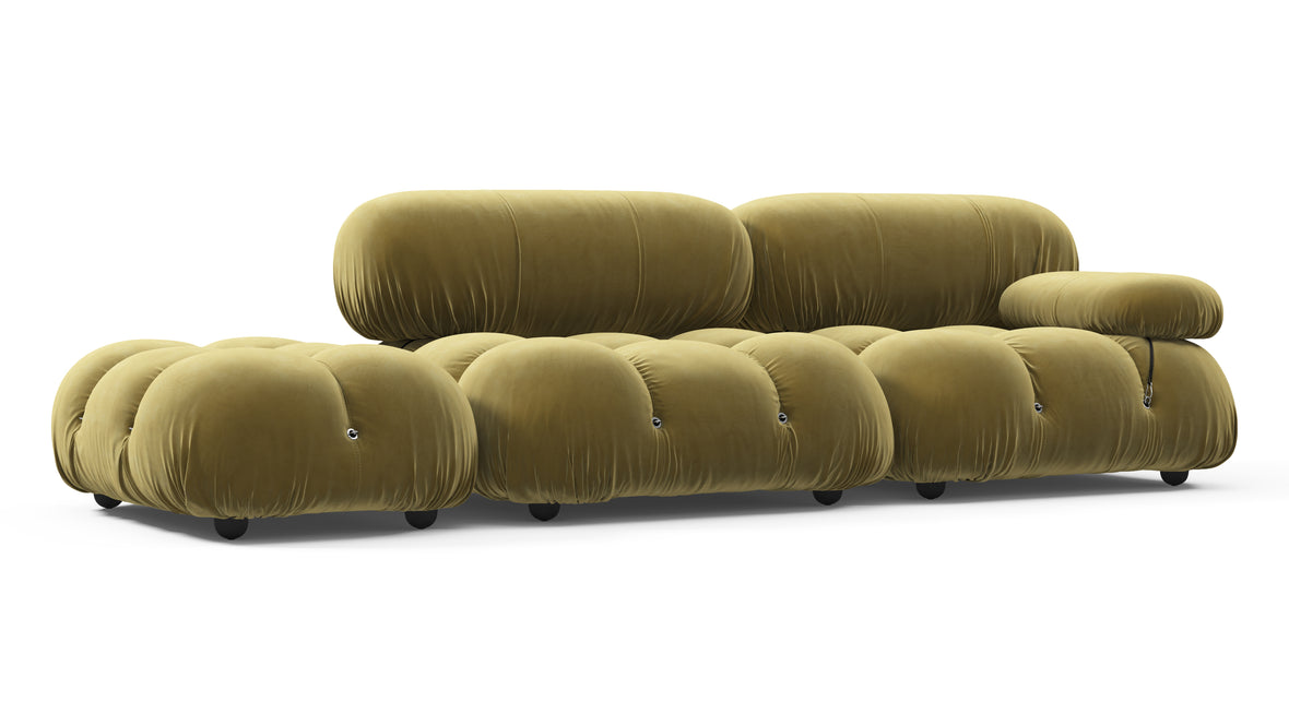 Bellini Sofa - Mario Bellini Open End Sofa, Left, Olive Gold Velvet