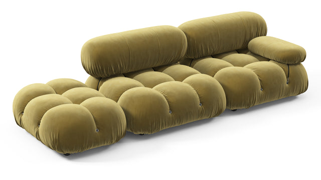 Belia - Belia Open End Sofa, Left, Olive Gold Velvet