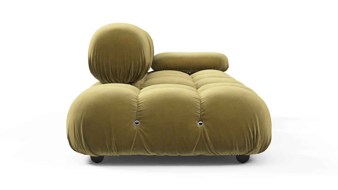 Bellini Sofa - Mario Bellini Open End Sofa, Left, Olive Gold Velvet