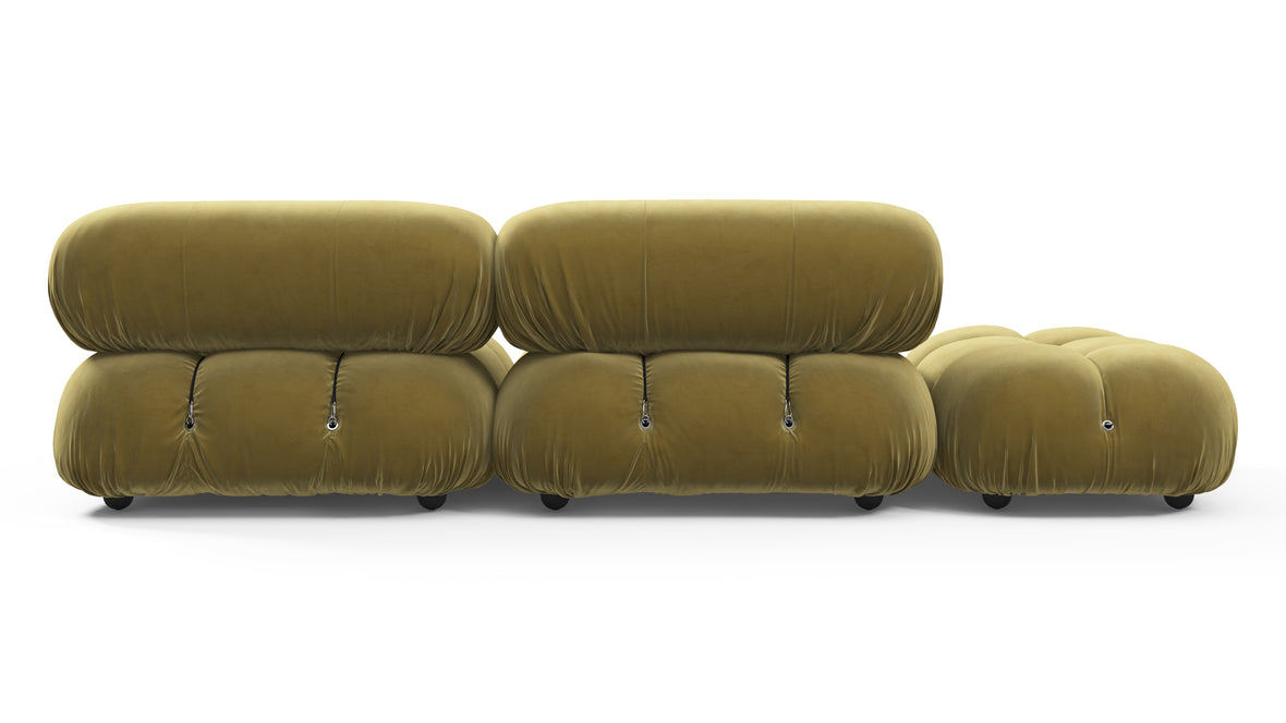 Bellini Sofa - Mario Bellini Open End Sofa, Left, Olive Gold Velvet