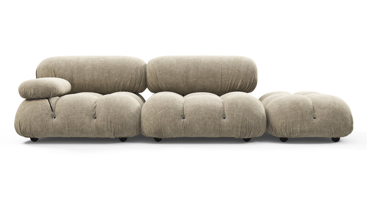 Bellini Sofa - Mario Bellini Open End Sofa, Right, Beige Gray Chenille