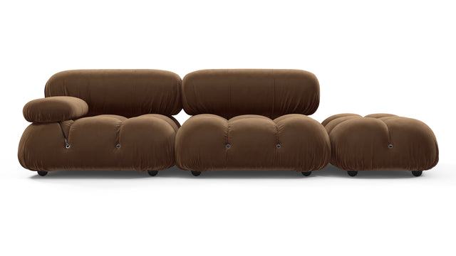 Belia - Belia Open End Sofa, Right, Mocha Velvet