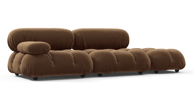 Belia - Belia Open End Sofa, Right, Mocha Velvet