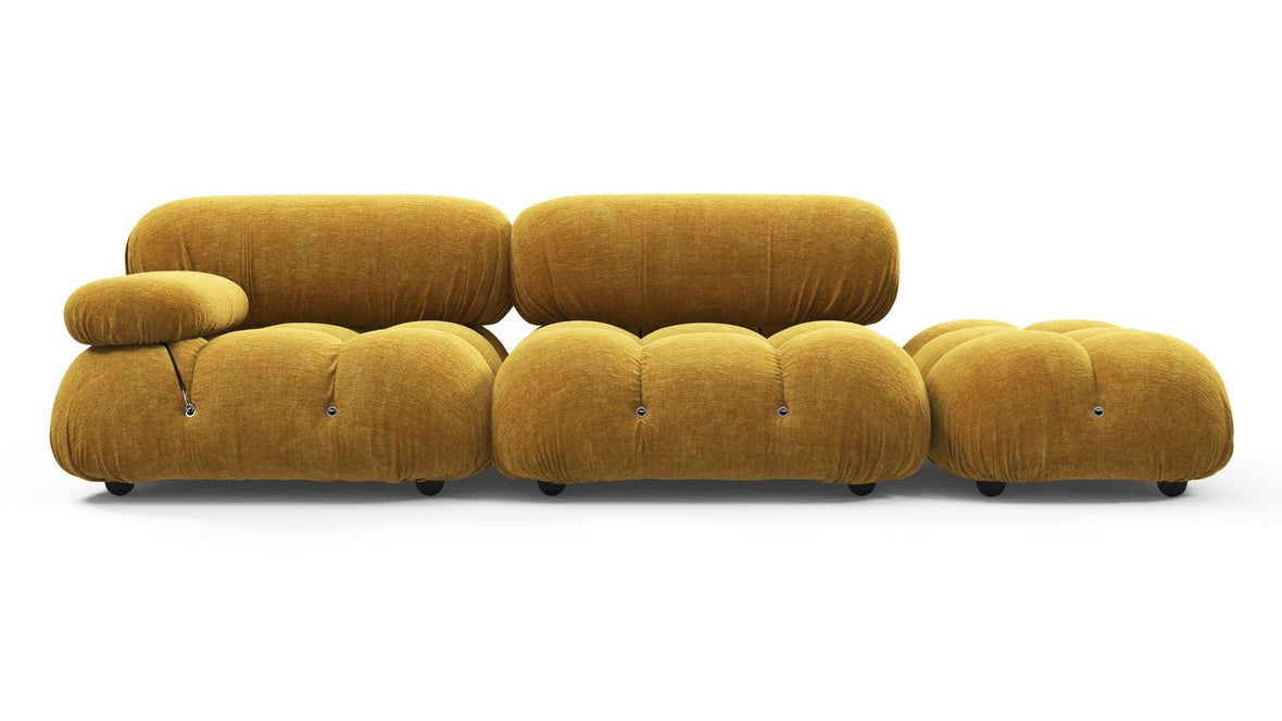 Belia - Belia Open End Sofa, Right, Mustard Yellow Chenille