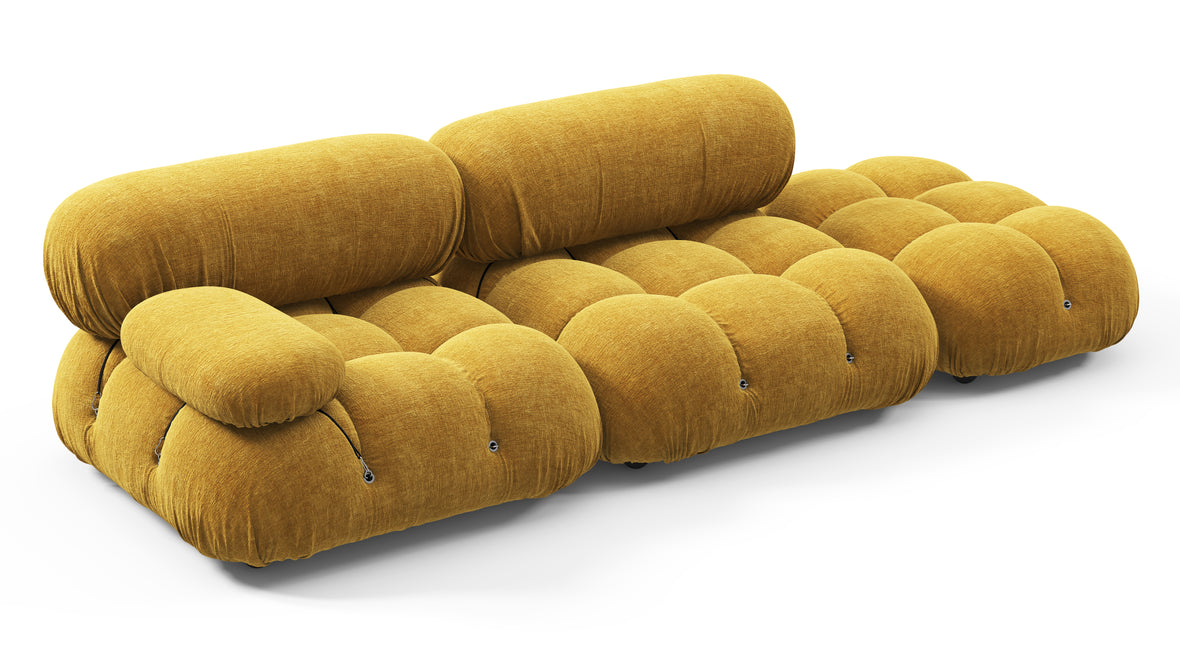 Belia - Belia Open End Sofa, Right, Mustard Yellow Chenille