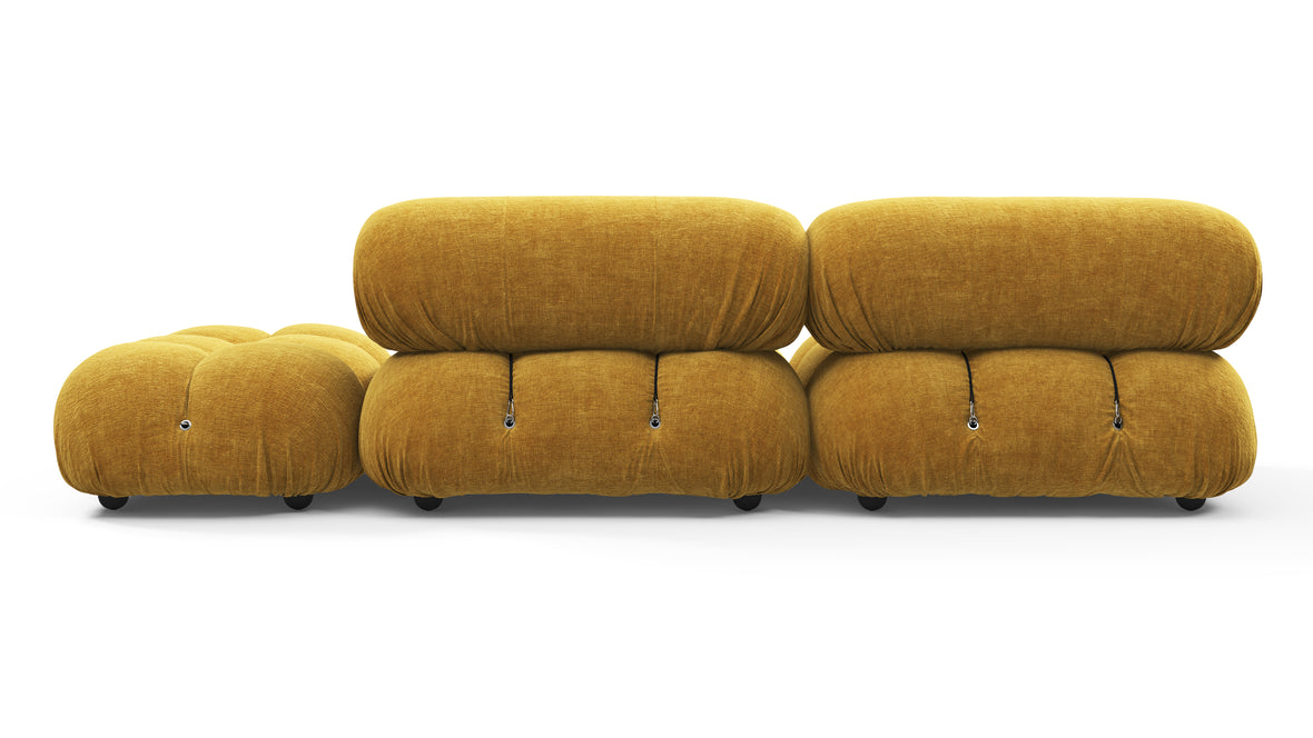 Belia - Belia Open End Sofa, Right, Mustard Yellow Chenille