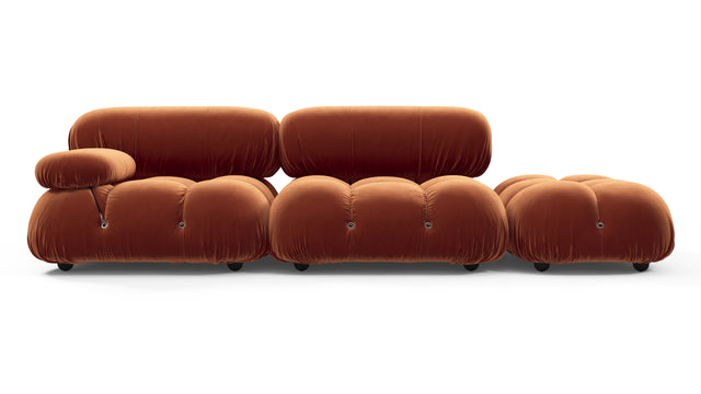 Belia - Belia Open End Sofa, Right, Spice Velvet