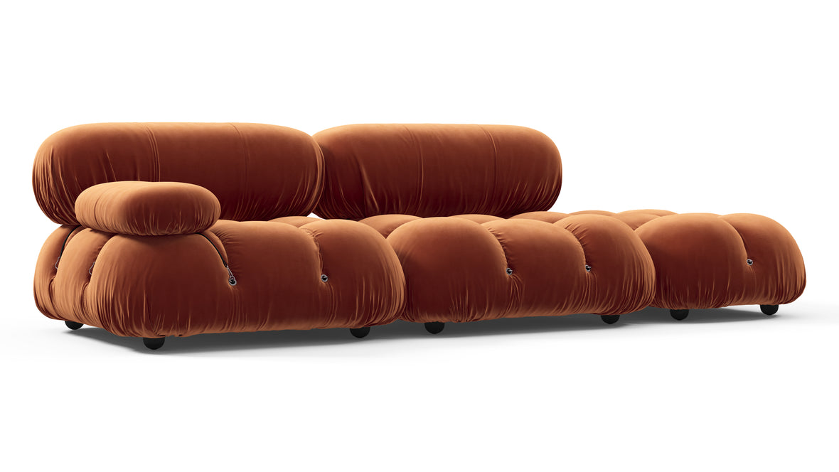 Belia - Belia Open End Sofa, Right, Spice Velvet