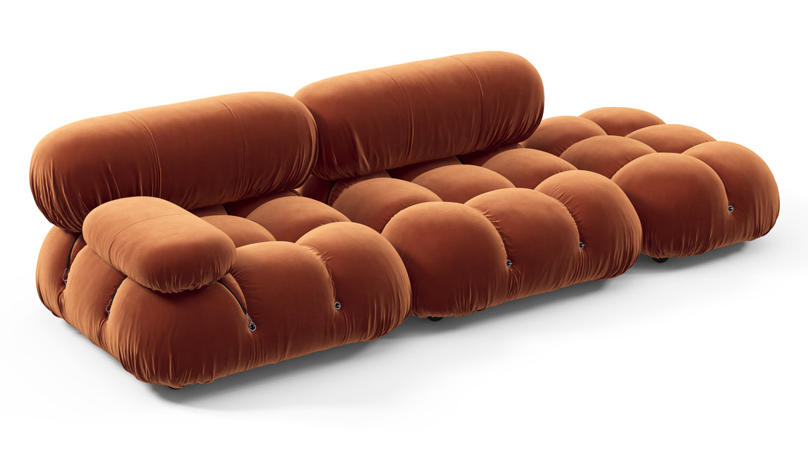 Belia - Belia Open End Sofa, Right, Spice Velvet