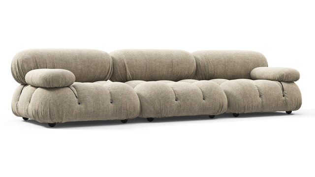 Belia - Belia Three Seater Sofa, Beige Gray Chenille