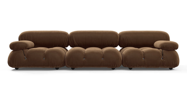 Belia - Belia Three Seater Sofa, Mocha Velvet