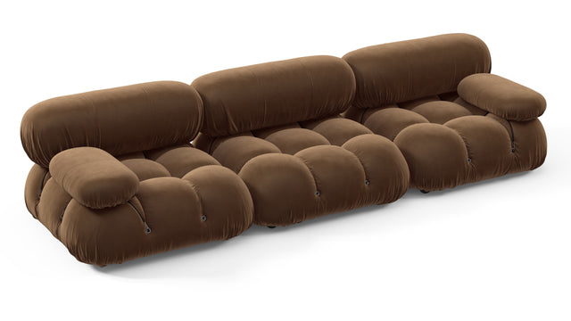 Belia - Belia Three Seater Sofa, Mocha Velvet