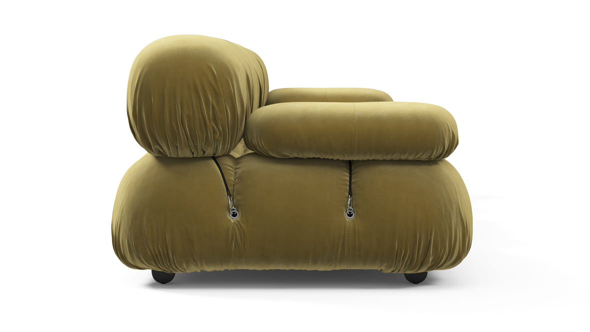 Bellini Sofa - Mario Bellini Three Seater Sofa, Olive Gold Velvet