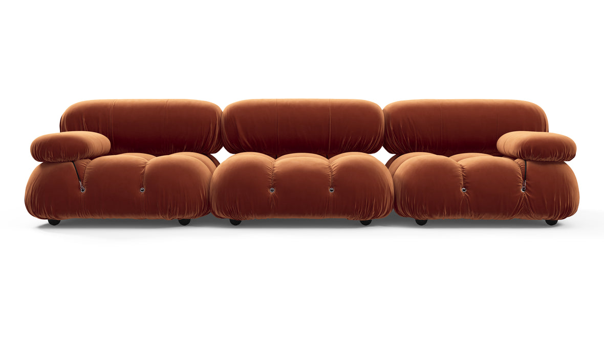 Belia - Belia Three Seater Sofa, Spice Velvet