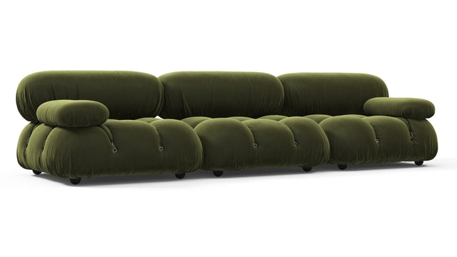 Belia - Belia Three Seater Sofa, Thyme Luxe Velvet