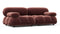 Belia - Belia Two Seater Sofa, Maroon Velvet