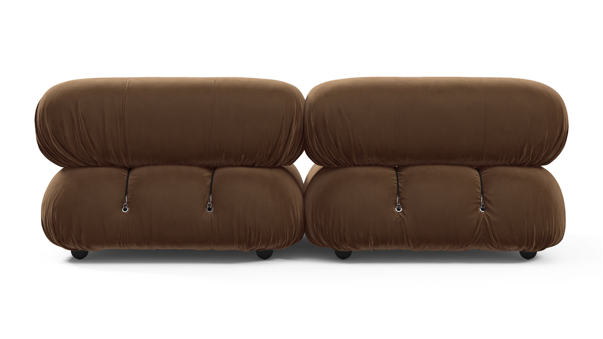 Belia - Belia Two Seater Sofa, Mocha Velvet