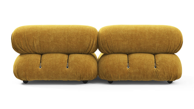 Belia - Belia Two Seater Sofa, Mustard Yellow Chenille
