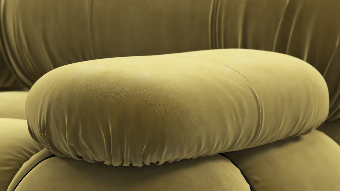 Bellini Sofa - Mario Bellini Two Seater Sofa, Olive Gold Velvet