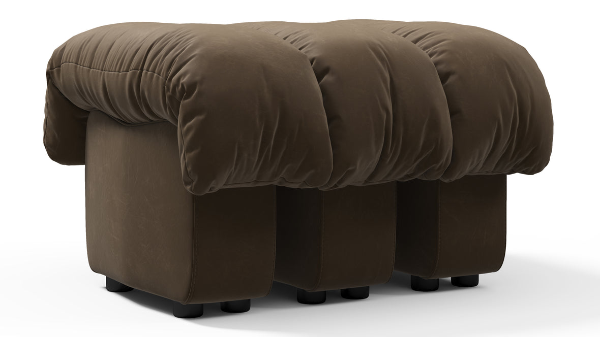 DS 600 - DS 600 Ottoman, Distressed Brown Vegan Leather