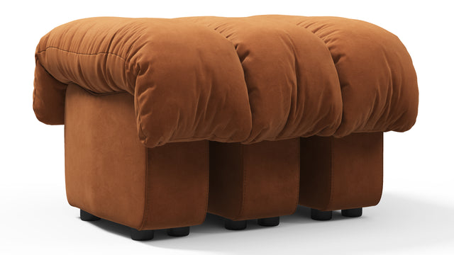 DS 600 - DS 600 Ottoman, Burnt Orange Vegan Suede