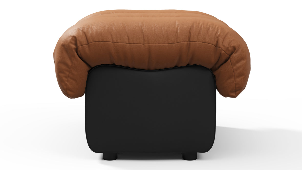 DS 600 - DS 600 Ottoman, Vintage Tan and Black Vegan Leather