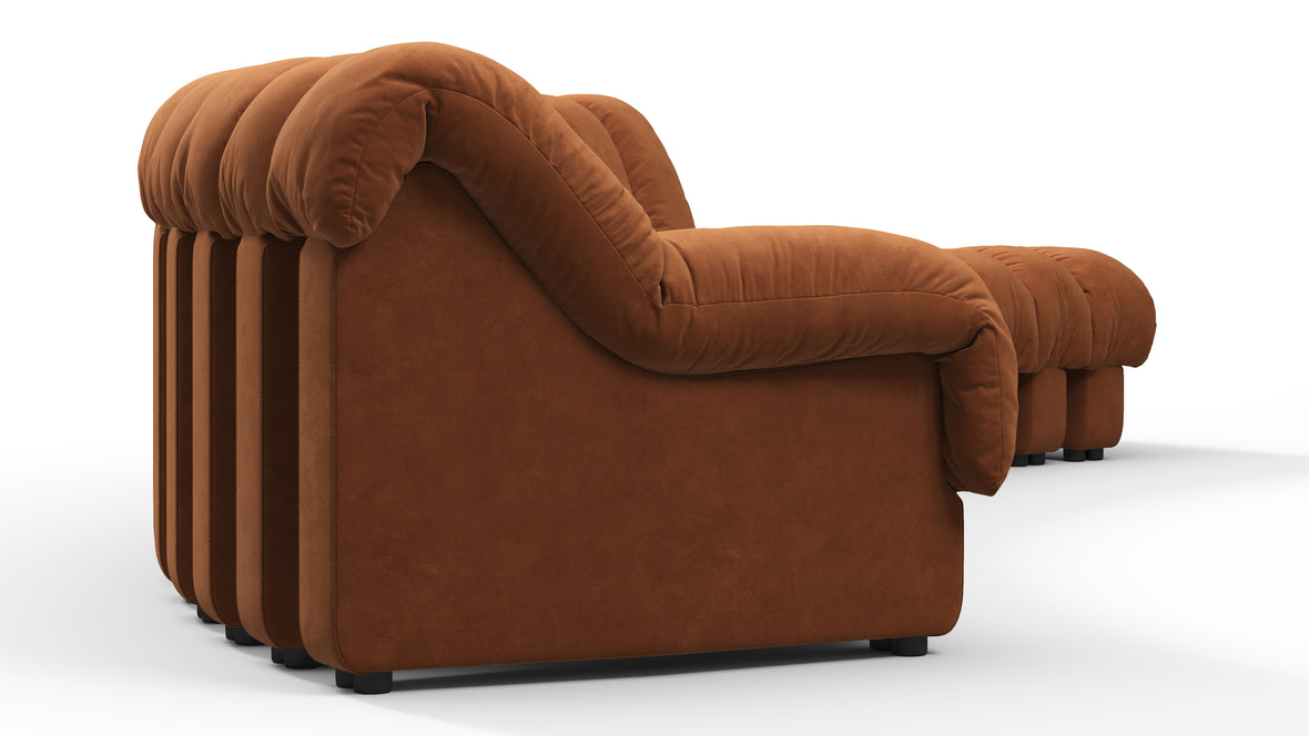 DS 600 - DS 600 Sectional, Combination 1, Left Arm, Burnt Orange Vegan Suede