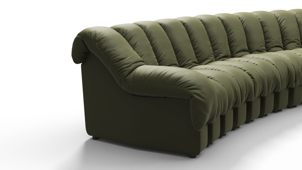 DS 600 - DS 600 Sectional, Combination 1, Left Arm, Deep Olive Vegan Leather