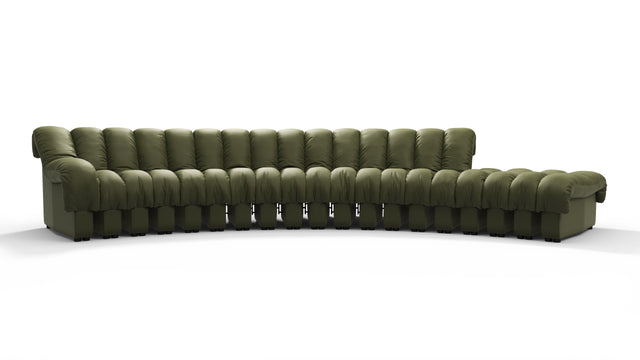 DS 600 - DS 600 Sectional, Combination 1, Left Arm, Deep Olive Vegan Leather