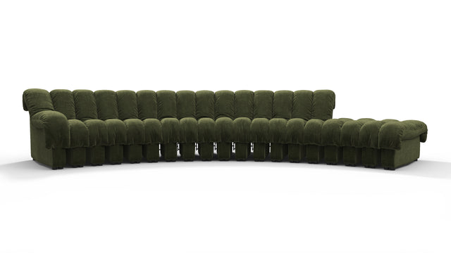 DS 600 - DS 600 Sectional, Combination 1, Left Arm, Moss Green Chenille