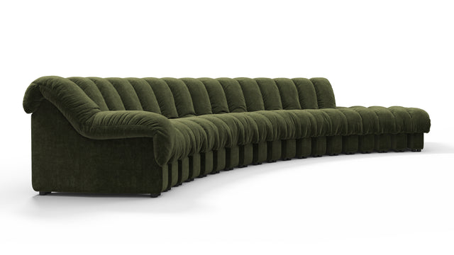 DS 600 - DS 600 Sectional, Combination 1, Left Arm, Moss Green Chenille