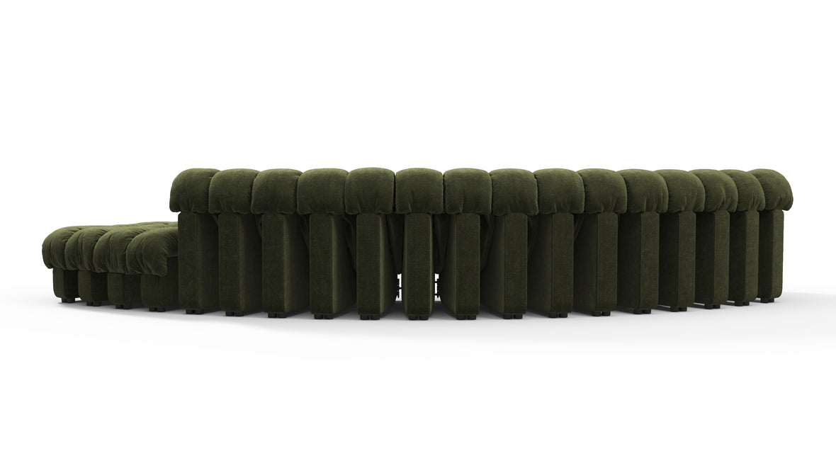 DS 600 - DS 600 Sectional, Combination 1, Left Arm, Moss Green Chenille