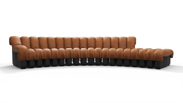 DS 600 - DS 600 Sectional, Combination 1, Left Arm, Vintage Tan and Black Vegan Leather