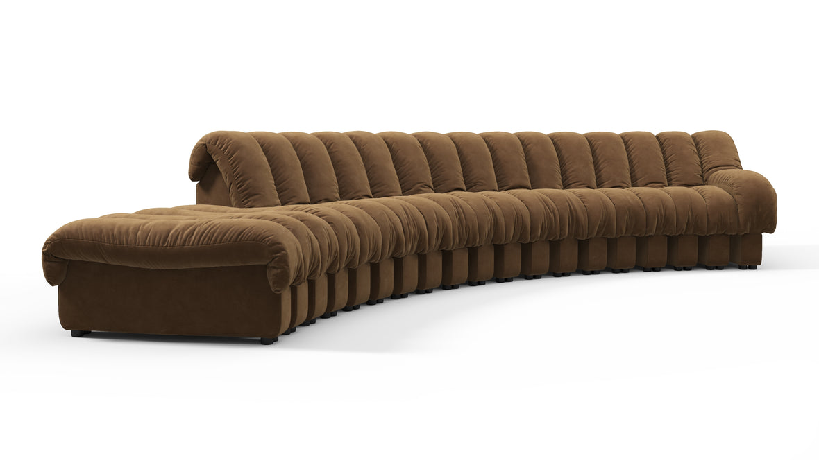 DS 600 - DS 600 Sectional, Combination 1, Right Arm, Brown Vegan Suede