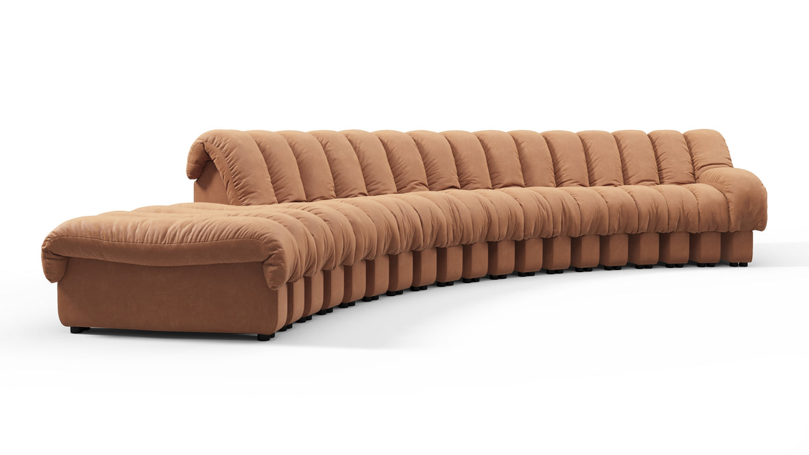 DS 600 - DS 600 Sectional, Combination 1, Right Arm, Tan Vegan Leather