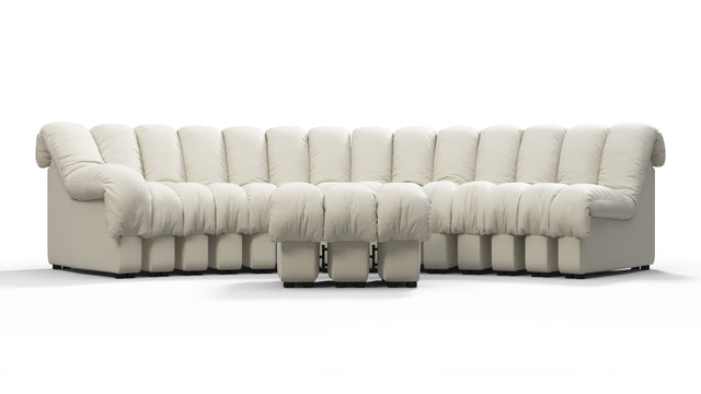 DS 600 - DS 600 Sectional, Combination 2, Left Arm, Cream Vegan Leather