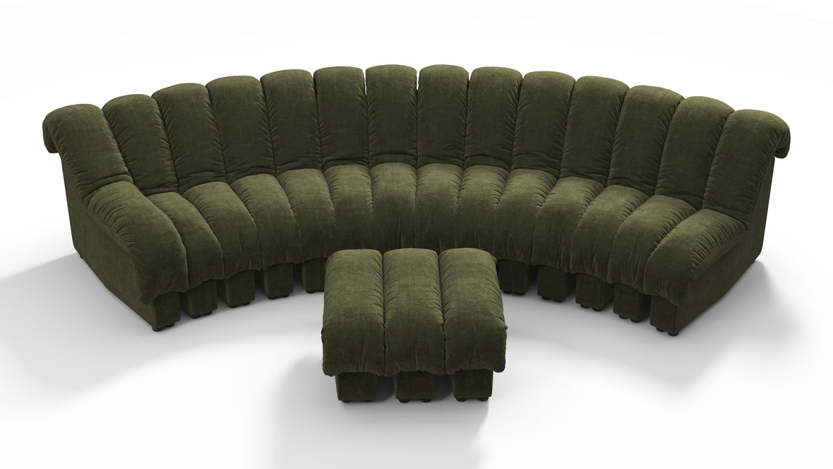 DS 600 - DS 600 Sectional, Combination 2, Left Arm, Moss Green Chenille