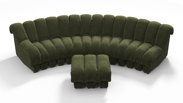 DS 600 - DS 600 Sectional, Combination 2, Left Arm, Moss Green Chenille