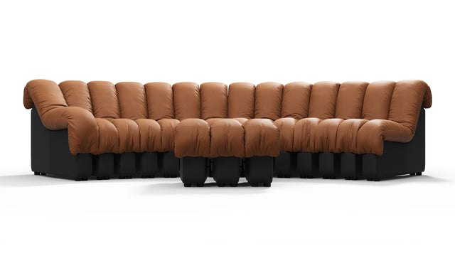 DS 600 - DS 600 Sectional, Combination 2, Left Arm, Vintage Tan and Black Vegan Leather