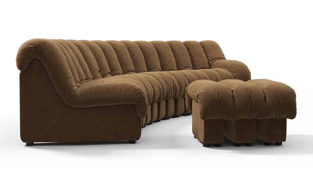 DS 600 - DS 600 Sectional, Combination 2, Right Arm, Brown Vegan Suede