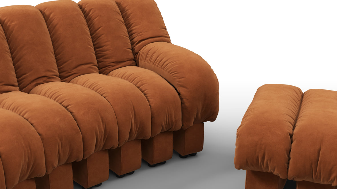 DS 600 - DS 600 Sectional, Combination 2, Right Arm, Burnt Orange Vegan Suede