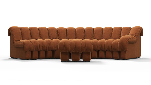 DS 600 - DS 600 Sectional, Combination 2, Right Arm, Burnt Orange Vegan Suede