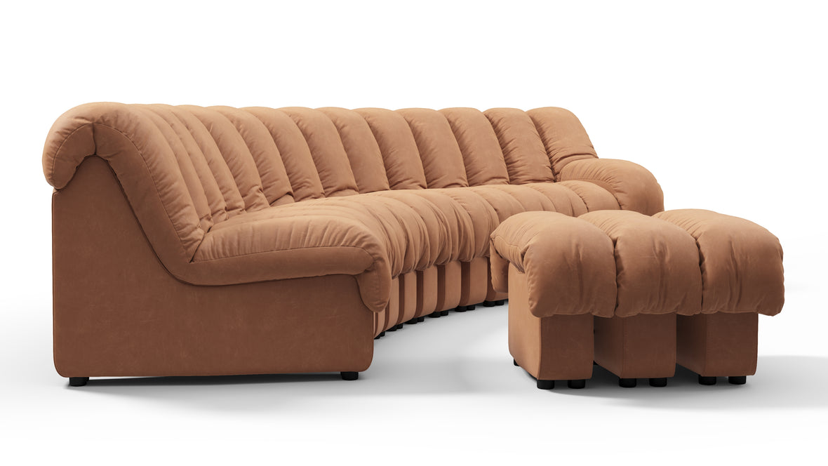 DS 600 - DS 600 Sectional, Combination 2, Right Arm, Tan Vegan Leather